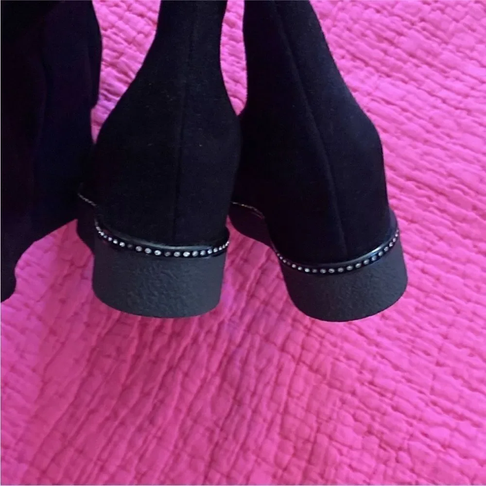 Baldinini Elegant Black over knee genuine suede Boots, US8